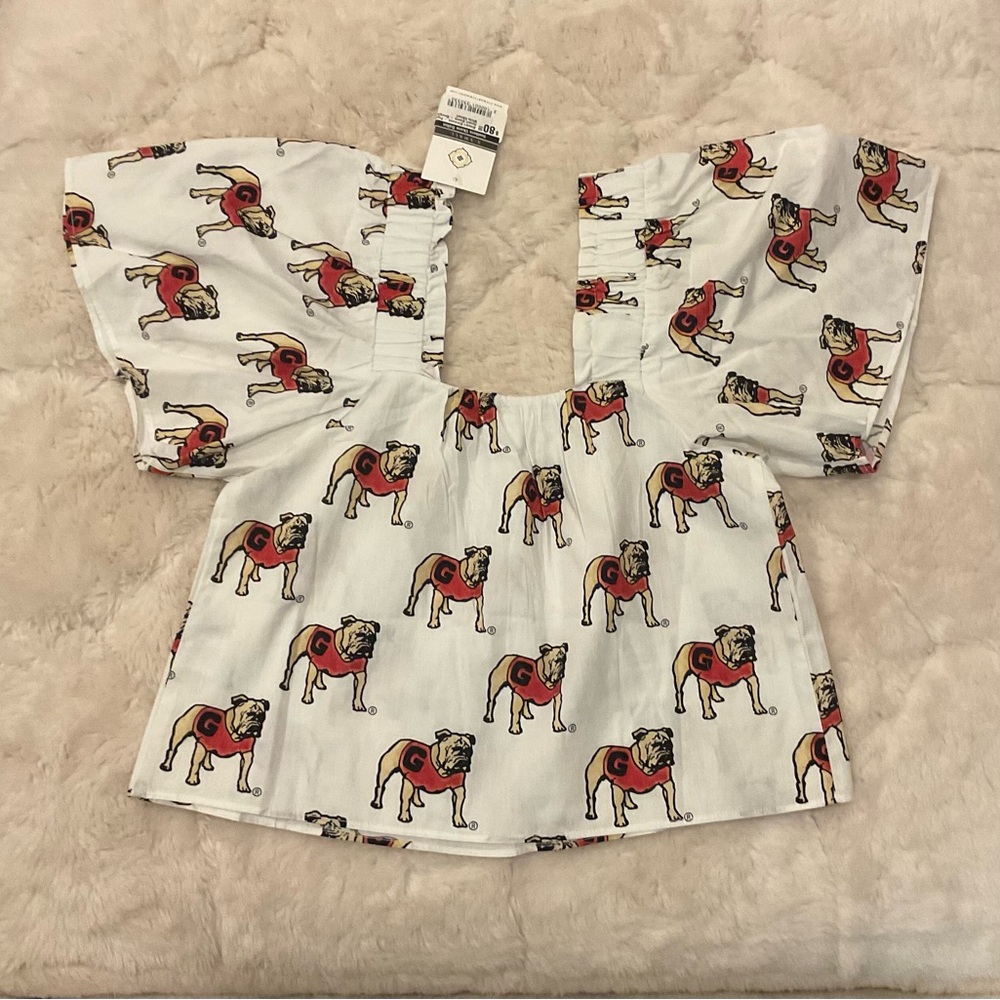NWT Stewart Simmons Collegiate Georgia Bulldogs Poplin Top XS